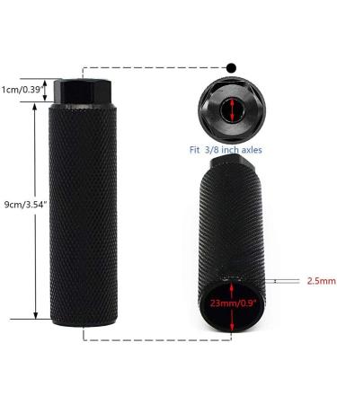 Wansha Aluminum Alloy Bike Pegs 4Pcs - Anti-Skid 3/8 Axle Fit, 26 Teeth, Mountain Bike BMX Pegs - Black (2 Pairs) - Buy Online on GoSupps.com