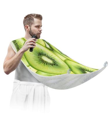 Kiwi Fruit Beard Bib Apron Beard Hair Catcher for Men Shaving Fathers Day Anniversary Christmas Gifts for Dad Husband Beard Bib with 2 Suction Cups