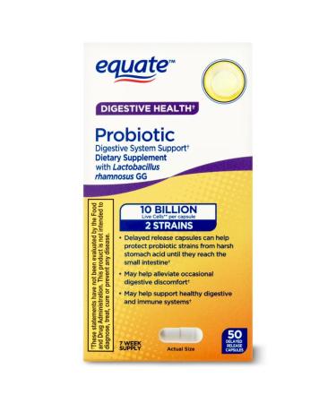 AGILIPET Equate Probiotic Delayed-Release Capsules 10 Billion CFU with L. rhamnosus GG 50 Count Sticker