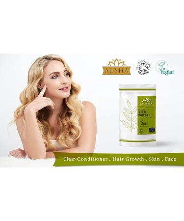 Ausha Organic Neem Powder 200g - Certified by Soil Association for Skin, Hair, Digestion & Detox - Buy Online on GoSupps.com