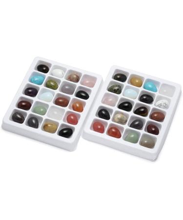 Manifo 20pcs Mineral Rock Variety Crystal Tumbled Stone Reiki Healing Polished Egg Shape Assorted Gemstone Collection - Buy Online on GoSupps.com
