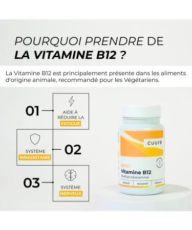 Vitamine B12 Vegan 1000 g - CUURE - 120 Jours - Forme M thilcobalamine Hautement Assimilable - Immunit Anti-Fatigue & Syst me Nerveux - Fabriqu en France - Buy Online on GoSupps.com