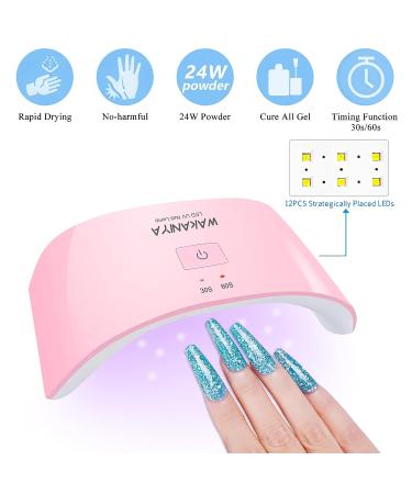 Wakaniya Poly Gel Nail Kit with Lamp - 10 Glitter Colors - Quick Nail Extension Builder Set with Rhinestones - Easy DIY Nail Art Set for Starters - Buy Online on GoSupps.com