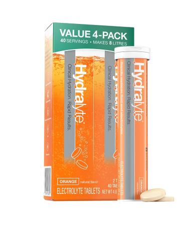 Hydralyte Effervescent Electrolytes Tablets - 80 Orange Flavoured Tablets - Vegan - Gluten Free - Rapid Rehydration - Prevent Dehydration - Achieve Optimal Hydration