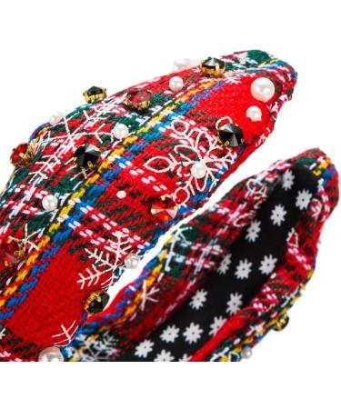 TQUXNGA Knot Christmas Headband Color Matching Pearl Embellished Yoga Sports Christmas Headband for Woman Red and green - Buy Online on GoSupps.com
