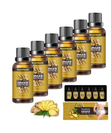 Belly Drainage Ginger Oil, Lymphatic Drainage Ginger Oil, Natural Drainage Ginger Oil Massage Liquid,Body Massage Organic Ginger Essential Oil(10ml) (6pcs)