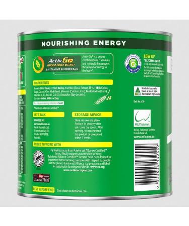 Nestle 2 x 400g Chocolate Milo Milk Drink Powder Malted Vitamin Minerals Calcium Activ Go With Red & White Design Paper Straws - Buy Online on GoSupps.com