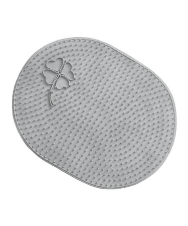 Beavorty 1pc Floor Mat Shower Mat Peeling Pedals Silica Gel Gray 35x28cm