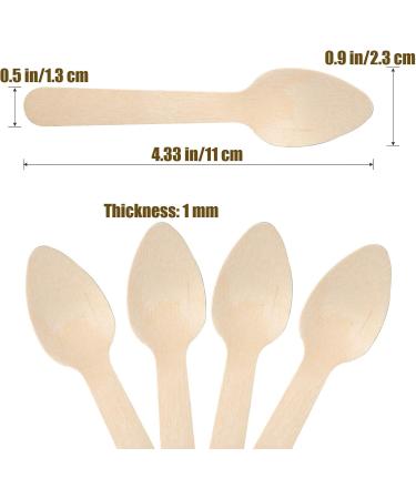 Disposable Wooden Spoon 300 Pack Mini Ice Cream Spoons Eco Friendly Birchwood Tasting Spoon Biodegradable Compostable Wood Cutlery for Dessert Cake Party Picnic Hand Crafts - 4.33 Inch - Buy Online on GoSupps.com