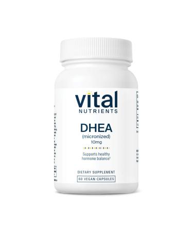 Vital Nutrients DHEA 10mg | Vegan Micronized DHEA Supplement for Women & Men | Supports Hormone Balance | Supports Healthy Metabolism of Sugar & Minerals | Gluten Dairy Soy Free | 60 Capsules