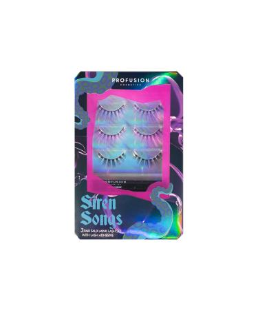 Profusion Cosmetics Sea Witch 3 Pair Faux Mink False Eyelashes Set Luxurious Hand Made Wispy Lashes for Mesmerizing and Stunning Eye Looks Unleash Mystical Beauty that Captivates from Day to Night