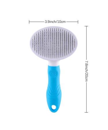 Self-Cleaning Cat Grooming Brush | Removes Mats and Tangled Hair | Pet Massage Tool | Blue Slicker Brush for Dogs and Cats - Buy Online on GoSupps.com