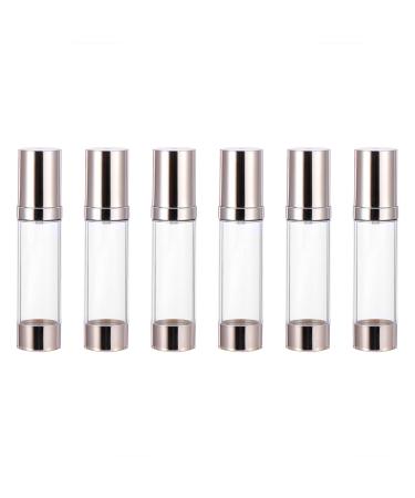 Healifty 6 pieces plastic Airless pump donor empty pumping pouted pumping pout donor bottle plastic bottles for cosmetics cream camping travel bottles 50 ml