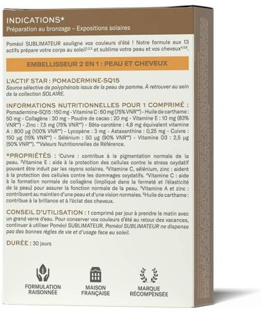 POMEOL Preparing Tan Supplement | Prepares Activates and Prolongs Enhancer 30 Days 4 Pigments Beta Carotene Collagen Vitamins E A D3 Copper Selenium Zinc - Buy Online on GoSupps.com