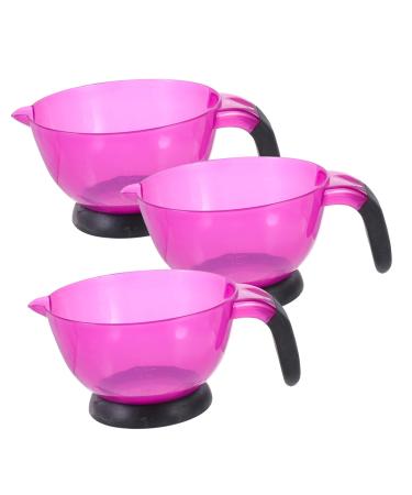 3 pi ces Bol de Teinture Cheveux Silicone Rigide avec Poign e Bol M langeur Pratique et R utilisable pour Coloration DIY et Salons