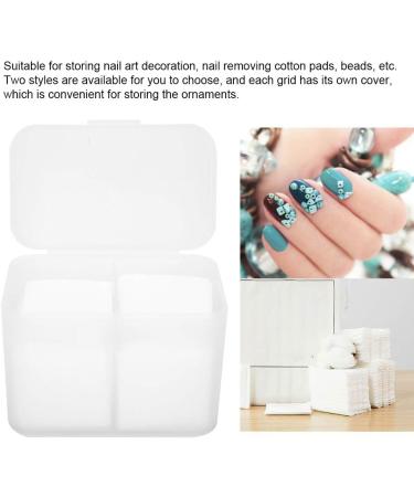  Stylebest 2-Grid Nail Art Storage Box Organizer Container with Transparent Lid for Nail Polish Remover Pads Beads Beauty Salon - Buy Online on GoSupps.com