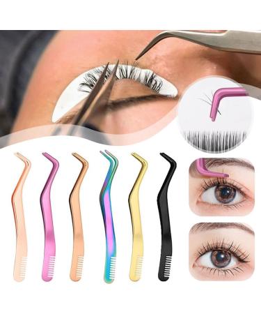Premium Stainless Steel Fiber Tip Eyelash Tweezers for Extensions & Brow Grooming | Professional Makeup Tools - Buy Online on GoSupps.com