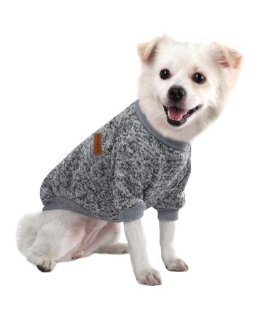 Hualisiji dog sweater Small dog sweatshirt hooded sweaters for dogs dogs hoodie chihuahua sweater warm and light with a soft texture elasticity easy to wear (gray m) gray m