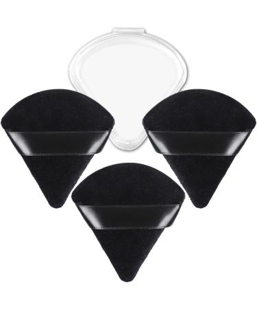 Yrarbil 3 Pieces Triangle Powder Puff, Soft Velour Face Makeup Puff for Loose Powder Body Powder Mineral Powder, Wet and Dry Cosmetic Foundation Makeup Tools (Black) - Buy Online on GoSupps.com