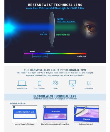 5-Pack Blue Light Blocking Reading Glasses for Men & Women - Anti UV Spring Hinge Eyeglasses (3.0x Mixed Colors - Buy Online on GoSupps.com