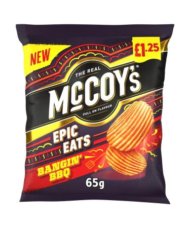 McCoy's Epic Eats Bangin' BBQ Sharing Crisps Snacks 20 x 65g PMP Bags