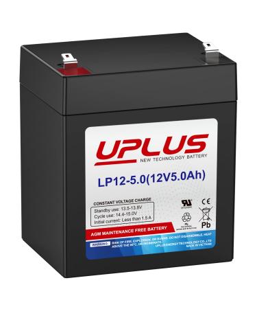 UPLUS LP12-5 12V 5Ah Rechargeable AGM Battery, DJW12-4.5 Sealed Lead Acid Battery Replacement Batteries Backup for LiftMaster/Craftsman 4228 Garage Door Opener, Security Alarm System etc. 12V-5Ah