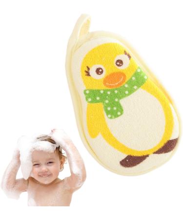 Bath Sponge for Children Sponge for Children for Bathing Cartoon Cleaning Sponge Reusable Body Washer Cute Bathroom Accessories for Sensitive Skin Children Shower Yellow Penguin - Buy Online on GoSupps.com