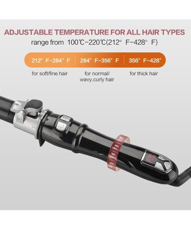 TANSHINE Automatic Rotating Curling Iron 1.1 Inch Large Barrel Hair Waver Curling Wand for Long Hair Electric Auto Big Self Curler with Adjustable Heat Settings Spinning Curling Iron 28mm Barrel Black 1.1IN Black - Buy Online on GoSupps.com