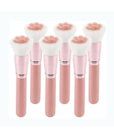 SHTFFW Makeup Brush Cute Cat Claw Paw Hair Multifunction Foundation Concealer Long Lasting Beauty Makeup Tools(Kit 6 Pcs)