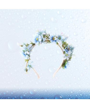 Minkissy Floral Headband for Women & Girls - Elegant Flower Crown for Weddings Christmas & Festivals in Red & Blue - Buy Online on GoSupps.com