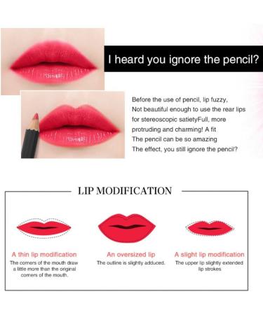 Allbesta 12 Colors Waterproof Lip Liner Pencil Dark Red Brown Lipstick Lip Contour - Buy Online on GoSupps.com