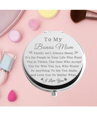 Bobauna Bonus Mom Pocket Mirror - Step Mother Gift, Adoptive Mother Makeup Mirror | Unique Family Isn't Always Blood Design (Bonus Mom -S) - Buy Online on GoSupps.com