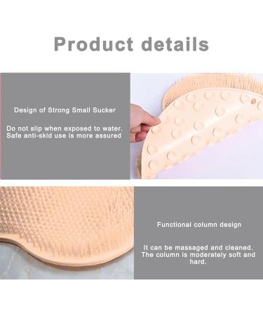 Silicone Shower Brush with Suction Cup | Exfoliating Body Scrubber for Shower | Long Bristles for Wet/Dry Brushing | Cleans & Exfoliates Skin | 30x25cm (Orange) - Buy Online on GoSupps.com