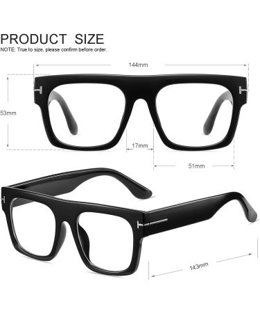 JOVAKIT Blue Light Glasses for Men & Women - Square Frame Anti Eyestrain Specs for Reading Gaming & Screens - A1 Black 51mm - Buy Online on GoSupps.com