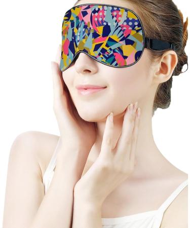 Hand Drawn Abstract Floral Sleep Mask - Adjustable Strap, Blocks Light - Unisex Eye Cover for Sleeping, Travel, and Nap - Buy Online on GoSupps.com