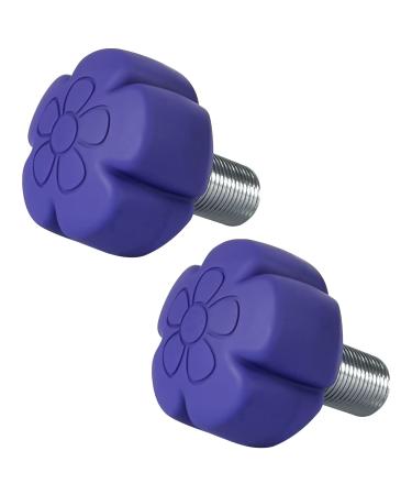TUCANA 1 Pari Star Shape 85A Rubber Roller Skate Stopper with 5/8 Bolt, Adjustable Rubber Plugs Brake Block Toe Stop, Skate Accessories for Double-Row, Durable, Non-Marking Flower Blue