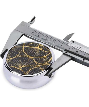 Golden Leaf Round Pill Box - 3 Compartment Organizer for Travel | Portable Travel Pill Storage - Buy Online on GoSupps.com