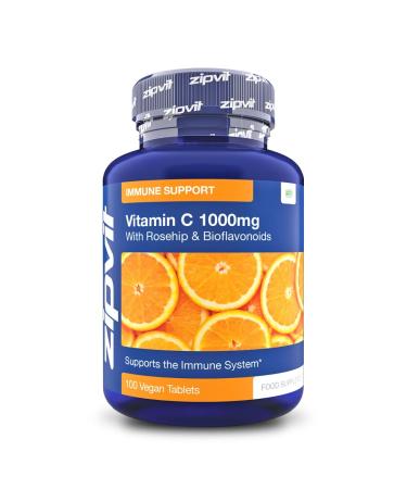 Vitamin C 1000mg with Bioflavonoids 100 Vegan Tablets. Supports The Immune System. Contributes to a Reduction in Tiredness and Fatigue. 100 Tablet Jar