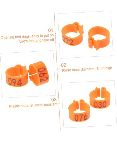100 pcs Xuan Feet Charms Colorful Hen Leg Drumstick Number Products Stuff Identification Pigeons 1.3X1.3CM Orange - Buy Online on GoSupps.com