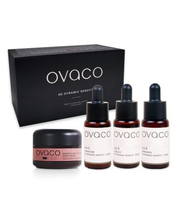 OVACO 4D Dynamic Moisture Skincare Gift Set - Korean Skincare Gift Set Luxury Premium High-end Hydrating Serums and Cream 4D OVACO