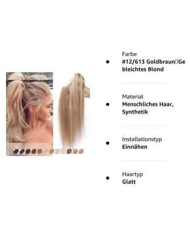 Buy Elailite Real Hair Ponytail Extensions 55cm 120g - Remy Smooth #12/613 Golden Brown & Bleached Blonde Hair Parts with Clamp - Buy Online on GoSupps.com