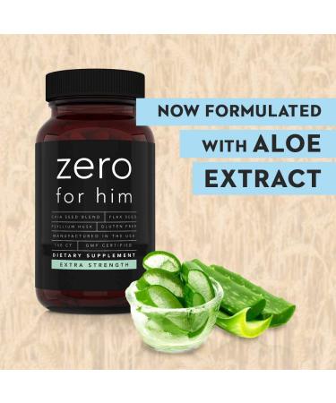 Zero for Him Extra Strength - 150 Vegan Capsules - High Fiber Supplement for Men - Chia, Flaxseed, Psyllium Husk - Daily Dietary Fiber Support - Buy Online on GoSupps.com
