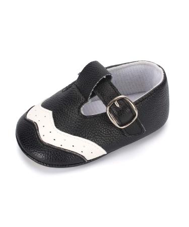 LACOFIA Baby Girls Boys Shoes Infant Sneakers T-Bar Anti-Slip First Walking Shoes Prewalkers 12-18 Months Black