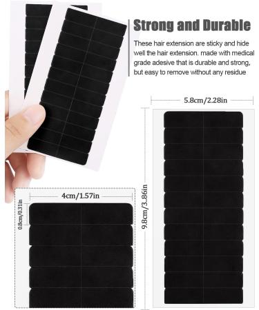 Kalolary 120Pcs Double Sided Hair Tape - Replacement Tape for Hair Extensions, Lace Wigs, Toupees - Black - Buy Online on GoSupps.com
