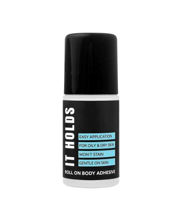 IT Holds Roll On Body Adhesive  Sweat Resistant  for Oily and Dry Skin  Clear & Non-Toxic- 2.0 Ounce Made in USA - Buy Online on GoSupps.com
