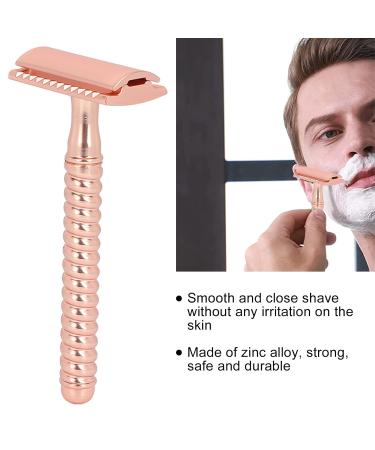 Double-Cutting Safety Razor for Men | Non-Slip Handle | Zinc Alloy | Washable Body Hair Removal Tool (Copper) - Shop Now! - Buy Online on GoSupps.com