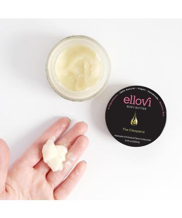 Ellovi All-Natural Body Butter - The Cleopatra - Pure Enough to Eat - Made With Just 6 Vegan Ingredients - Ultra-Rich 100% Plant-Based Moisturizer For Naturally Healthy Skin (3.4 fl. oz/100ml) 3.4 Fl Oz (Pack of 1) The Cleo  - Buy Online on GoSupps.com