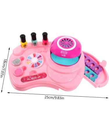 Housoutil 1 Set Nail Art Set Toy Girls Manicure Kit Nail Dryer Kidcraft Playset Nail Art Decoration Kit Nail Art Kit Glitter Powder Toys Nail Polish Plastic Make up Kit Child Pink - Buy Online on GoSupps.com