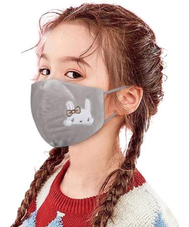 Yliquor Face Mask Reusable Protective Fabric Face Cover Children Outdoor Washable Embroidery Warm Protection Winter (1 pc Khaki) - Buy Online on GoSupps.com