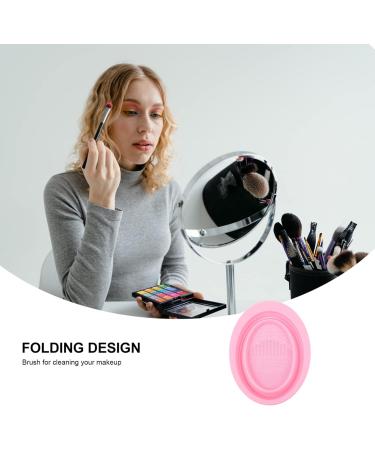 FRCOLOR Cleaning Pad Cosmetic Brush Scrubber Makeup Brush Scrubber Mat Brush Cleansing Pad Makeup Brush Washing Bowl Silicone Makeup Brush Beauty Tool Cleaner Beauty Tools Silica Gel Fold 14.5x11cm Pink - Buy Online on GoSupps.com
